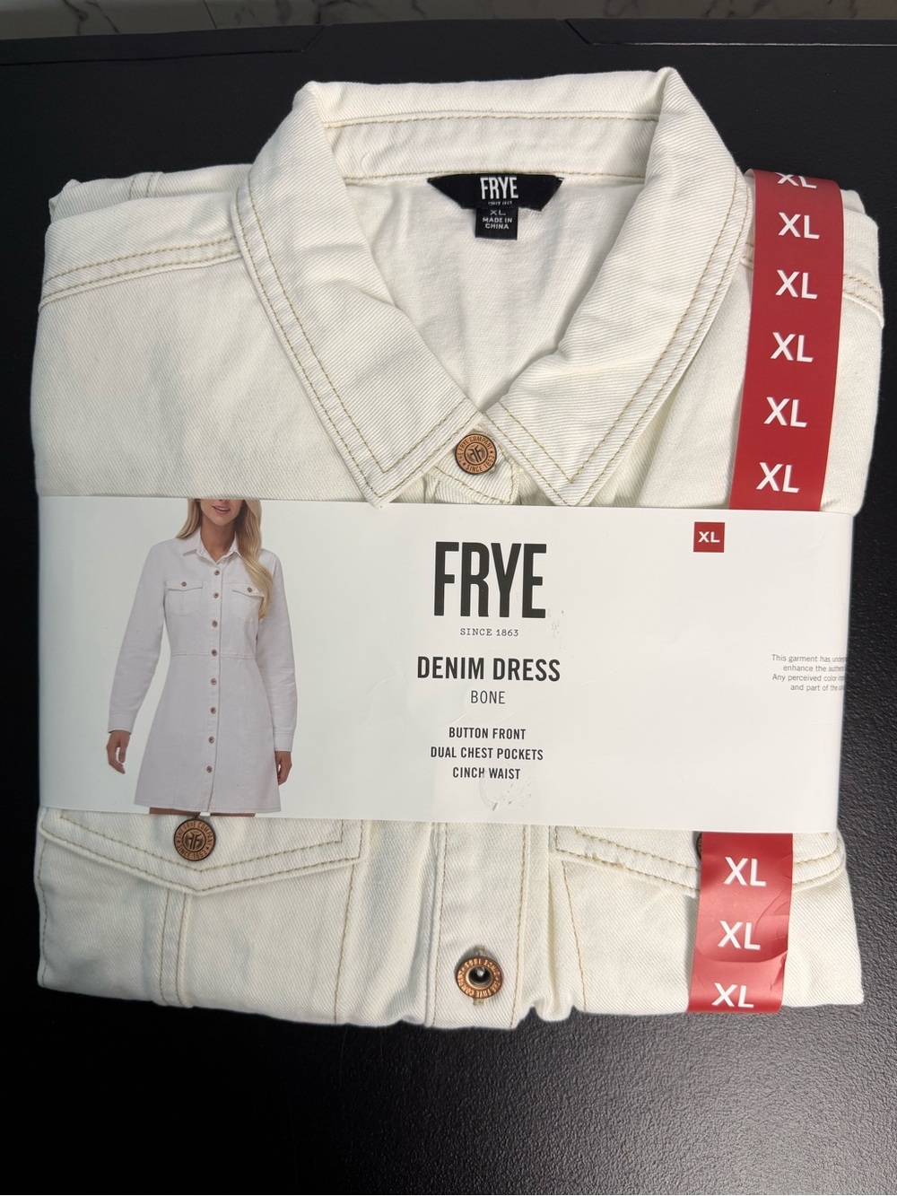 Frye Women’s Denim Long Sleeve Mini Dress XL NWT